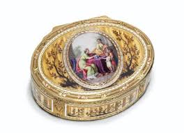A German Enamelled Gold Snuff Box A German Enamelled Gold Snuff Box By Les Freres Toussaint Fl 1752 1803 Marked Hanau Circa 1785 Struck With The Hanau