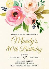 40th Birthday Flowers For Her 40th Birthday Invitation Surprise Birthday Invite Pink Floral Etsy 90th Birthday Invitations 60th Birthday Invitations Floral Birthday Invitations