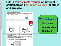 Whole Lesson Estimate Volume Calculate Volume Applying Problems Ks2 Year 5 6 Volume Lessons Lesson How To Apply