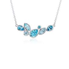 Mixed Shape Blue Topaz Necklace In Sterling Silver Blue Nile Blue Topaz Jewelry Topaz Jewelry Blue Topaz Pendant