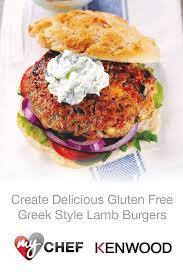 Love To Bbq Create Impressive Gluten Free Greek Style Lamb Burgers With A Kenwood Chef Healthy Cooking Healthy Recipes Workout Food
