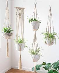 Mkono Macrame Plant Hangers Set Of 4 Box Plant Hanger Flower Pot Holder Macrame Plant Hangers