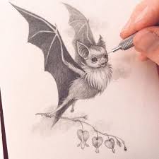 1 762 Likes 40 Comments Katie Katie Gamb On Instagram Drawlloween Day Drawingsideascreepy Bat Art Drawings Animal Drawings