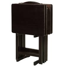 The tv tray table became popular in the 1950s. Casual Home Tv Tray Table 5 Piece Set