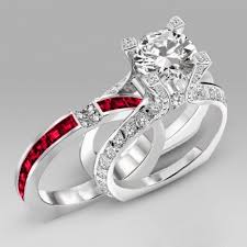 Black And Red Wedding Rings For Her Pin On Red Wedding Dresses Accessories And Decor