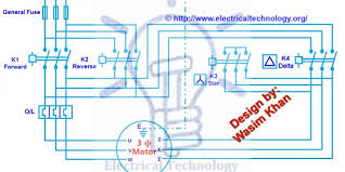 Three Phase Motor Connection Star Delta Y D Reverse Forward With Timer Power Control Diagram Electrical Diagram Electrical Projects Diagram