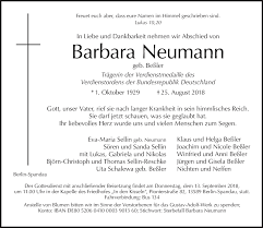 She began her professional modeling career at age eleven. Traueranzeigen Von Barbara Neumann Tagesspiegel Trauer