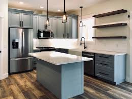 The home of your dreams is just an overstock order away! Finally Got Countertops Latest Kitchen With Island And Floating Shelves Woodworking