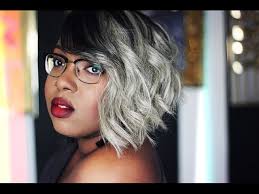 Hair weaving is a process of doing hair, where synthetic or real hair another way of achieving these black hair weave styles, is through the use of glue. Fifty Shades Of Grey Black And Grey Asymmetric Bob Quickweave Re Upload Youtube