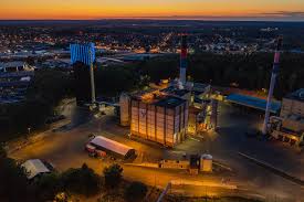 Hässleholm's church (built in 1914) lies at the east end of the street. Water Tank Hassleholm Sweden Gva Lighting