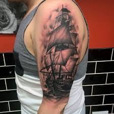 Black And White Nautical Half Sleeve Tattoo Designs Top 103 Nautical Tattoo Ideas 2020 Inspiration Guide Ship Tattoo Tattoos For Guys Sleeve Tattoos
