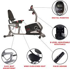 The sunny health & fitness magnetic recumbent bike exercise bike can handle people weighing up to three hundred and fifty pounds. Amazon Com Sunny Health Fitness Magnetic Recumbent Exercise Bike Pulse Rate Monitoring 300 Lb Capacity Digital Monitor And Quick Adjustable Seat Sf Rb4616 Sports Outdoors