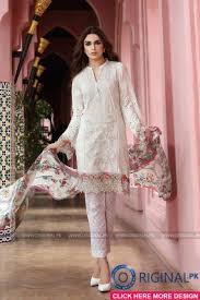 Maria B D 402 White Lawn Eid Collection 2017 Pakistani Dress Design Pakistani Outfits Pakistani Dresses Online