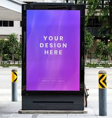 Download Premium Psd Of Mockup Of A Purple Advertisement Signboard 844147 Signboard Advertising Mockup