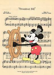 Vintage Mickey Steamboat Willie Sheet Music Art Par Amourprints Disney Songs Sheet Music Art Disney Sheet Music