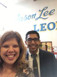Principal and staff at Tony E Quintana Elementary school