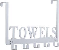 Black over the door kitchen towel holder. Buy Over The Door Hooks Towel Hooks For Bathroom Towel Rack Towel Holder For Bedroom Kitchen Pool Beach Towels Bathrobe Wall Mount Hang On The Door Cabinet Cupboard Silver Gray Online In