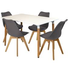 Browse our wide selection of elaborately carved traditional dining chairs, or comfortably casual woven dining room. Rectangular Dining Table Set Four 4 Dinner Kitchen Chairs White Solid Beech Wood On Onbuy