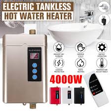 An electric tankless water heater has an electric element that heats up water flowing through the heating system. Buy 4000w Remote Control Thermostatic Mini Electric Tankless Instant Hot Water Heater Kitchen 110v 220v At Affordable Prices Free Shipping Real Reviews With Photos Joom