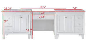 60 inch wide charlotte makeup sink vanity. Makeup Vanity Tables Bathroom Makeup Vanity Makeup Sink Vanity