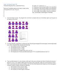 (a) assuming that mating occurs at random, what are the frequencies of the three genotypes among zygotes produced by this population? Hardy Weinberg Problem Set