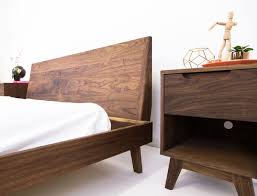 Custom Made The Bosco Mid Century Modern Solid Walnut Bed 2850 Mid Century Modern Bed Modern Bed Modern Platform Bed