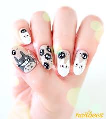 Totoro Inspired Nail Art Nailbees Anime Nails Kawaii Nail Art Minimalist Nails