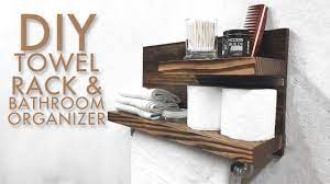 Grab an acrylic rod and the ceiling brackets and make a gorgeously modern towel rack for your bathroom, give a visual boost to your bathroom by installing the framed towel holders there on the bathroom walls and also organize your towels in a style by making a copper pipe ladder, would be an efficient towel rack for sure. Diy Towel Rack Bathroom Organizer Modern Builds Ep 51 Youtube