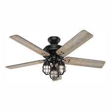 The new bronze finish and clear seeded glass on the included light kit combine perfectly to bring you a rustic farmhouse look. Hunter Port Isabel 52 In Led Indoor Outdoor Matte Black Ceiling Fan With Light Kit 53420 The Home Depot