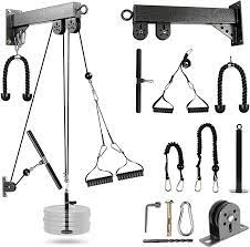 Amazon Com Trendbox Pulley System Gym Cable Machine Triceps Rope Pulley System Triceps Lat Pulldown Attachments Chest Expansion Training Fitness Home Gyms Sports Outdoors
