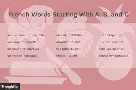 Below are some ideas for baby names that start with m based on data from the social security administration. French Words Starting With A B And C