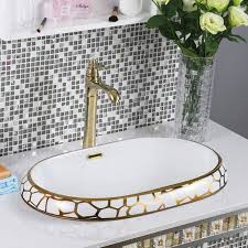 Check spelling or type a new query. Luxury Ceramic Wash Basin Oval Semi Embedded Gold Pattern Bathroom Sink Wash Basin Ceramic Wash Basin Oval Semi Embedded Gold Pattern Bathroom Sink Wash Basin For Sale