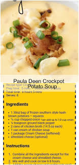 Paula Deen Crockpot Potato Soup