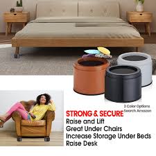Iprimio Bed And Furniture Risers 4 Pack Round Elevator Up To 3 To 6 Lifts Up To 10 000 Lbs Protect Floors And Furniture Risers Furniture Bed Furniture