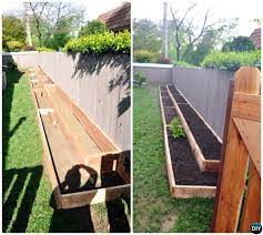You can use a plastic tarp or an old pool cover as a raised bed liner. Diy Fence Line Raised Garden Bed 20 Diy Raised Garden Bed Ideas Instructions Hinterhof Garten Landschaftsbau Ideen Garten Landschaftsbau