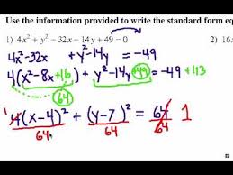 Is just essentially a shortcut to completing the square. How To Complete The Square Ellipse Equations Youtube