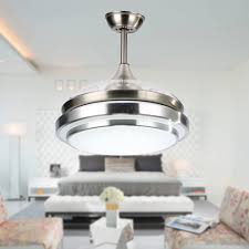 Reno 50 indoor contemporary brushed nickel ceiling fan. Contemporary Ceiling Fan With Retractabel Blade Remote Led Lights Contemporary Ceiling Fans By Star Home Decor