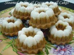 Ingredients 1 2 Grated Coconut 1 4 Tsp Salt 2 Tsp Cornflour 2 Egss 85 Gm Chopped Gula Melaka 30 Gm Sugar 1 Tsp Ovalette 10 Small Cake Grated Coconut Cake