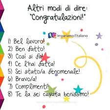 Altri Modi Per Dire Congratulazioni Welearnitalian Impariamoitali Imparare L Italiano Italia Parole Italiane