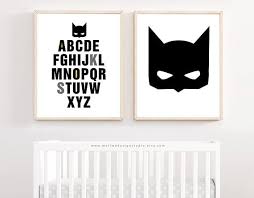 Black And White Superhero Wall Art Super Hero Wall Art Set Of Two Digital Prints Superhero Etsy Superhero Wall Art Alphabet Print Abc Art