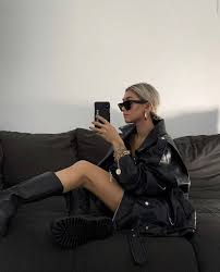 Collusion Unisex Oversized Faux Leather Biker Jacket In Black Asos Fashion Faux Leather Biker Jacket Autumn Street Style