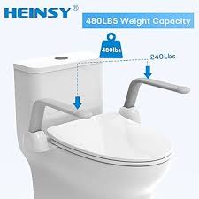 Amazon.com: HEINSY Toilet Safety Rail, Heavy Duty Foldable Toilet Handrail,  Aluminum Alloy Support Up to 480LBS Perfect for Elderly Senior Handicap ...