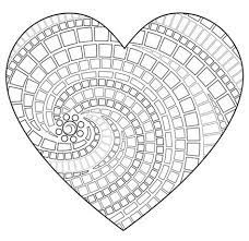 Heart Mosaic Coloring Page Coloriage Mandala Coloriage Coeur Mandala A Colorier