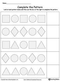 Complete The Shape Pattern Pattern Worksheets For Kindergarten Pattern Worksheet Math Patterns