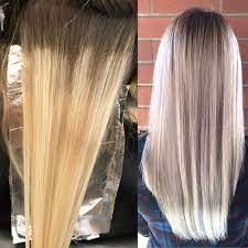 Before 3 Months Grown Out And After To A High Rooted Ash Blonde Balayage Instagram Katelyn Diane By Bstyled3 Ash Blonde Balayage Blonde Balayage Balayage