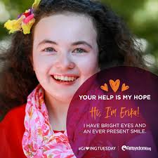 Today is Giving Tuesday! 🎶 Erika loves listening to Moana, Barney, and  Mandarin Wiggles! Your Giving Tuesday gift will help children like Erika do  more and struggle less. 💜 Your gift is