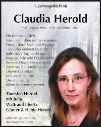 Traueranzeigen von Claudia Herold