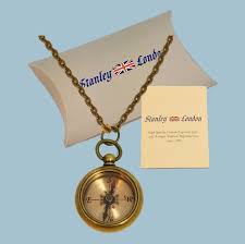 Compass decoration for house outside design pipes and cigars. Engravable Antique Brass Compass Necklace