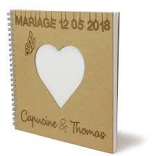 Votre livre d'or mariage personnalisé. Livre D Or Spirale Mariage Personnalise Carre Coeur Couverture Kraft