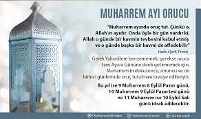 Ramazan ayının orucundan sonra, en üstün oruç, allah'ın muharrem ayı(nda tutulan)dır. (tirmizi, savm:40, no:740,sh:220, müslim, sıyam:55, no:2429,sh352). Furkan Vakfi Twitterissa Muharrem Ayi Orucu Muharrem Orucu Asura Gunu Oncesi Ve Sonrasi Gun Olmak Uzere Uc Gun Seklinde Tutulur Yani Muharremin 9 10 Ve 11 Gunlerinde Oruc Tutmak Faziletlidir Muharremorucu Asuragunu